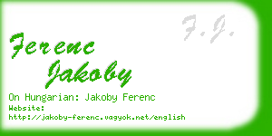 ferenc jakoby business card